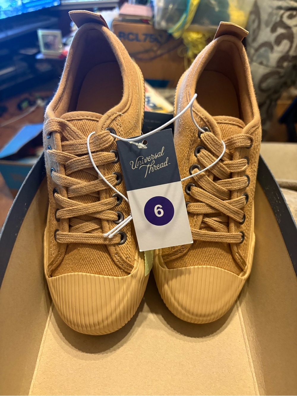 Grace Tan Low-Top Canvas Sneakers Size 6 NWT